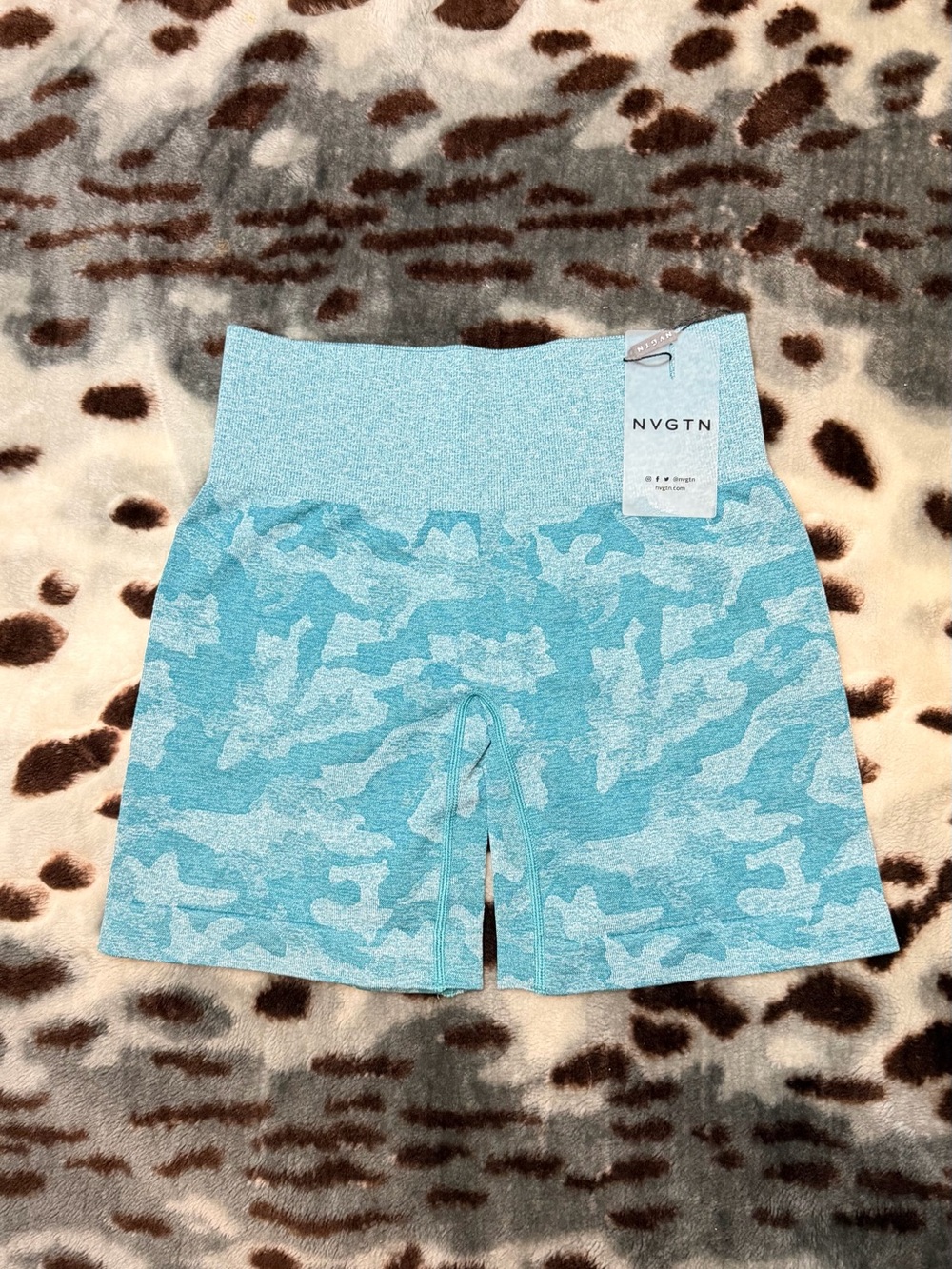 NVGTN Teal Camo Seamless Shorts